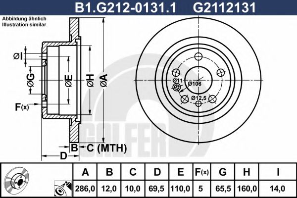 Тормозной диск galfer B1.G212-0131.1