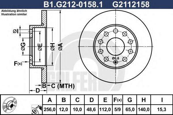 Тормозной диск galfer B1.G212-0158.1