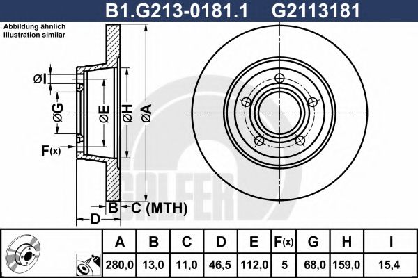 Тормозной диск galfer B1.G213-0181.1