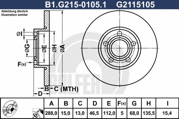 Тормозной диск galfer B1.G215-0105.1