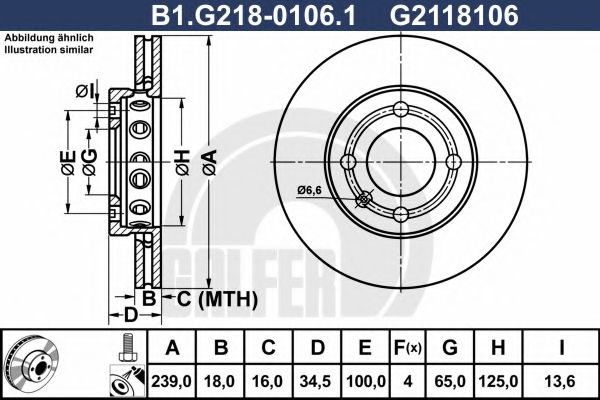 Тормозной диск galfer B1.G218-0106.1