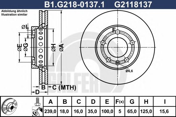Тормозной диск galfer B1.G218-0137.1