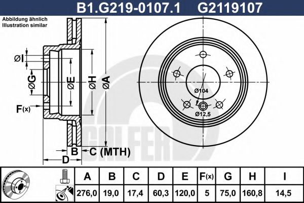 Тормозной диск galfer B1.G219-0107.1