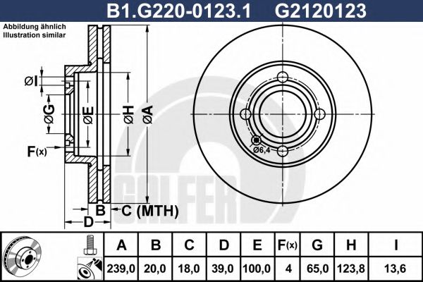 Тормозной диск galfer B1.G220-0123.1