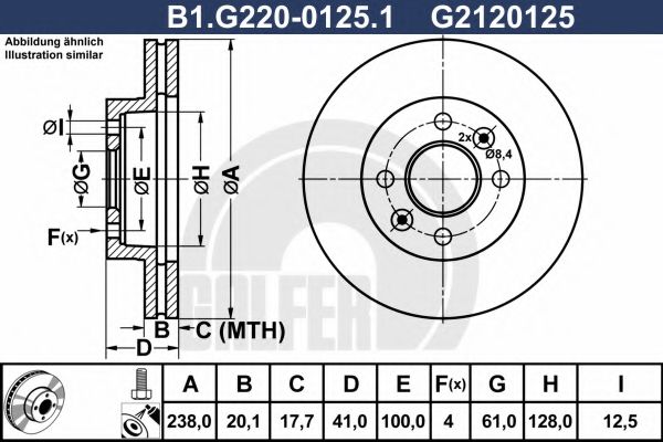 Тормозной диск galfer B1.G220-0125.1