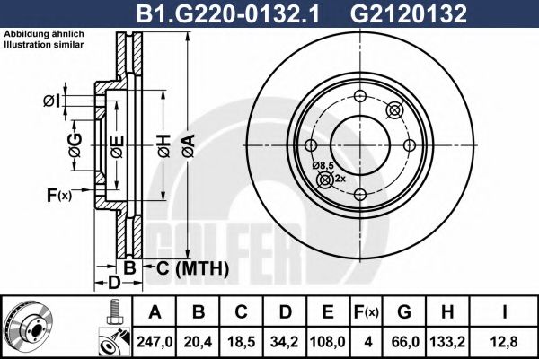 Тормозной диск galfer B1.G220-0132.1
