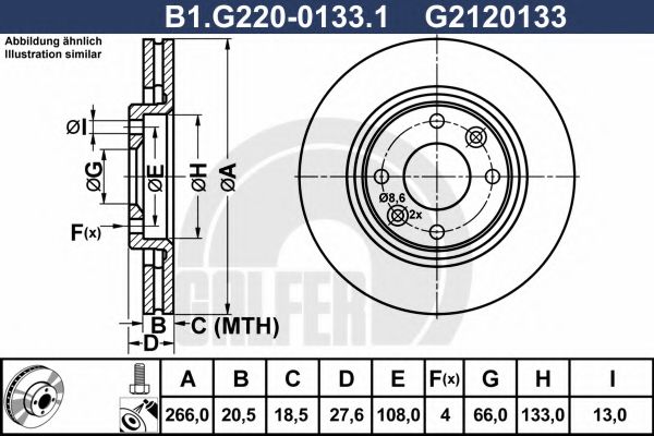 Тормозной диск galfer B1.G220-0133.1