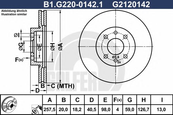 Тормозной диск galfer B1.G220-0142.1