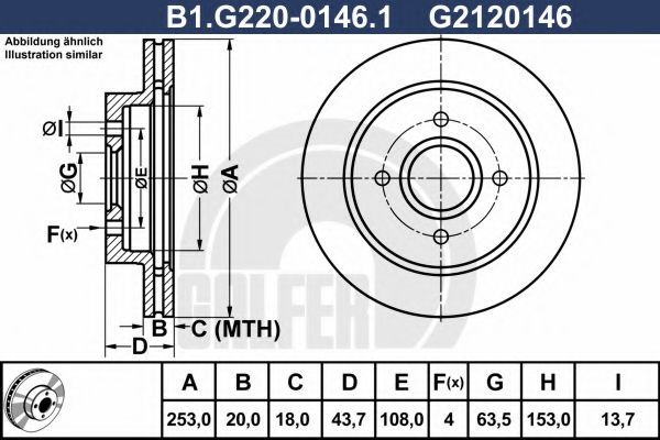 Тормозной диск galfer B1.G220-0146.1