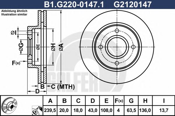 Тормозной диск galfer B1.G220-0147.1