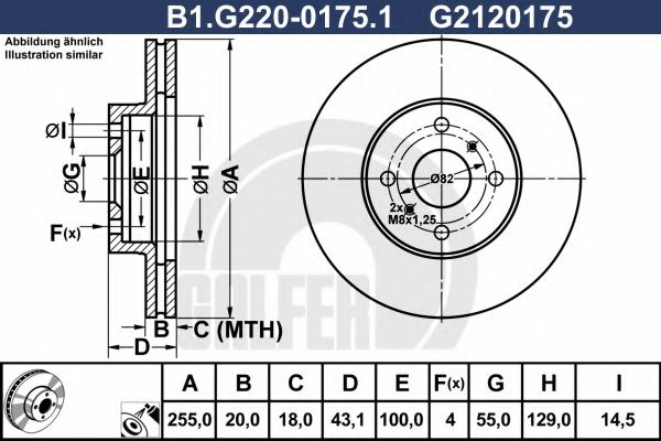 Тормозной диск galfer B1.G220-0175.1