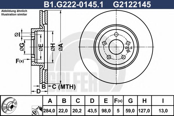 Тормозной диск galfer B1.G222-0145.1