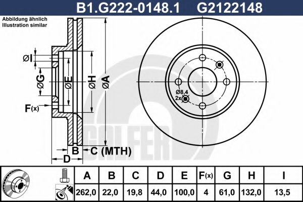 Тормозной диск galfer B1.G222-0148.1