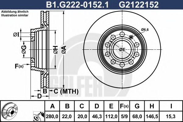 Тормозной диск galfer B1.G222-0152.1