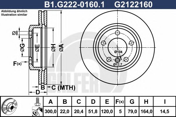 Тормозной диск galfer B1.G222-0160.1