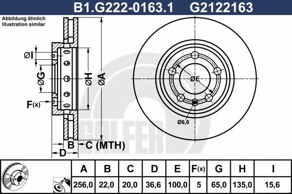 Тормозной диск galfer B1.G222-0163.1