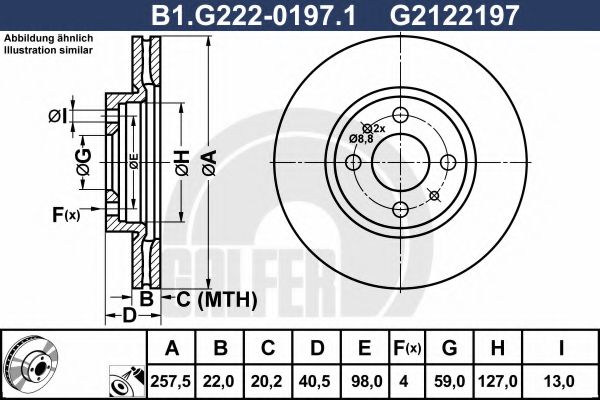 Тормозной диск galfer B1.G222-0197.1