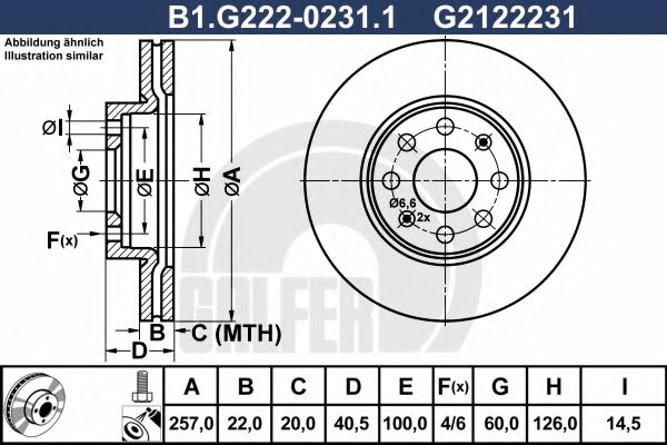 Тормозной диск galfer B1.G222-0231.1