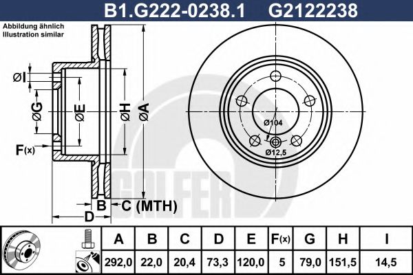 Тормозной диск galfer B1.G222-0238.1
