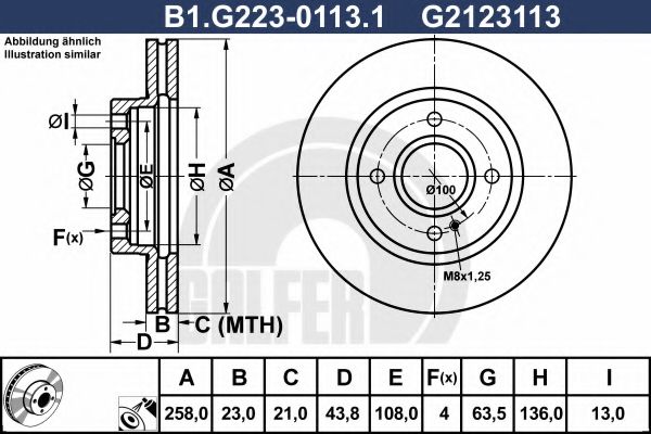 Тормозной диск galfer B1.G223-0113.1