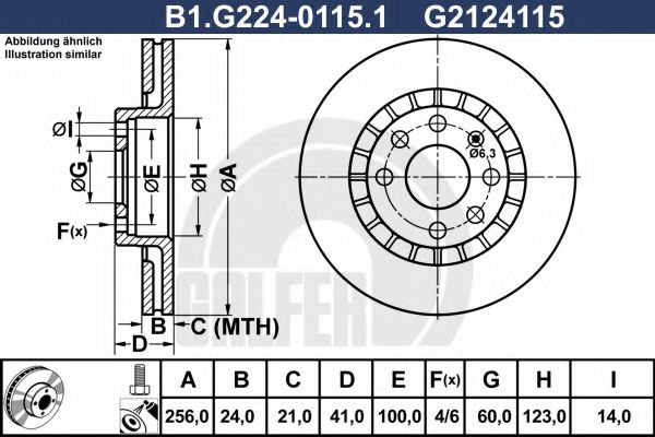 Тормозной диск galfer B1.G224-0115.1
