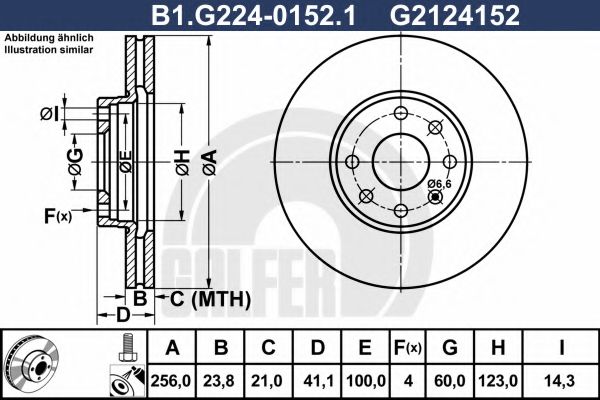 Тормозной диск galfer B1.G224-0152.1