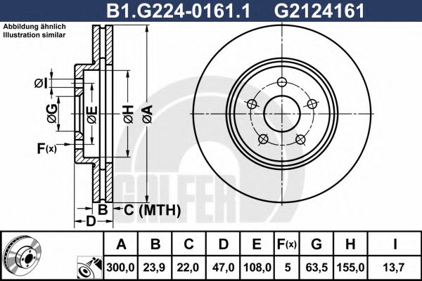 Тормозной диск galfer B1.G224-0161.1
