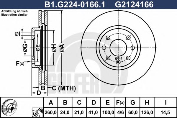 Тормозной диск galfer B1.G224-0166.1
