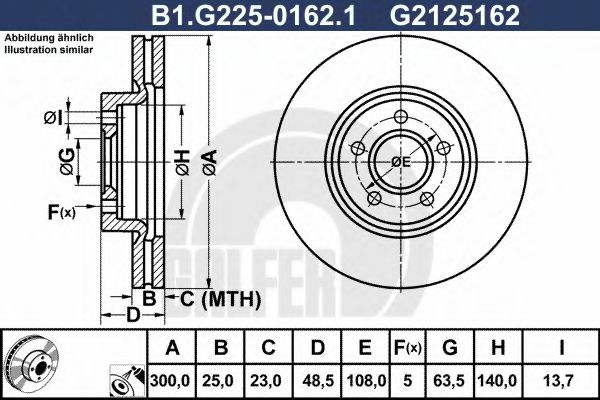 Тормозной диск galfer B1.G225-0162.1