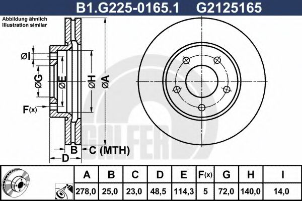 Тормозной диск galfer B1.G225-0165.1