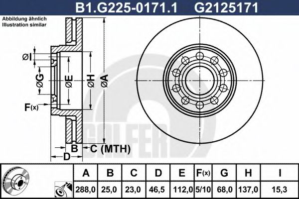 Тормозной диск galfer B1.G225-0171.1