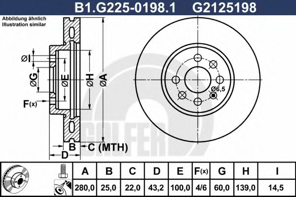 Тормозной диск galfer B1.G225-0198.1