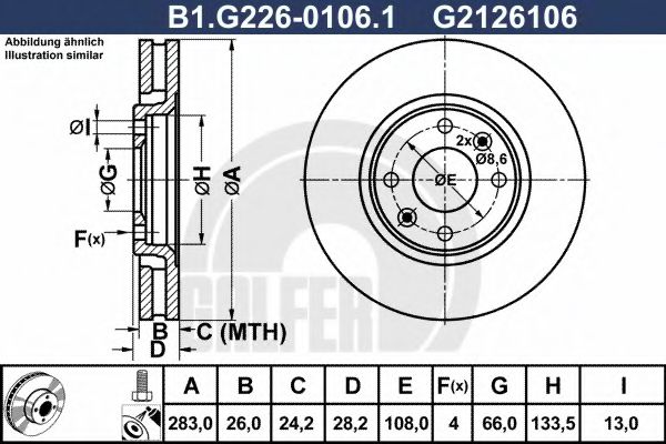 Тормозной диск galfer B1.G226-0106.1