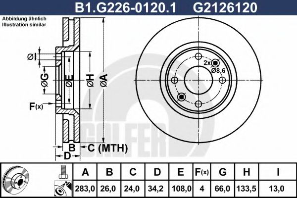 Тормозной диск galfer B1.G226-0120.1
