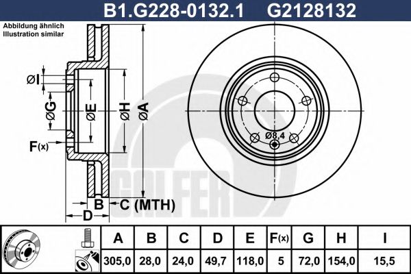 Тормозной диск galfer B1.G228-0132.1