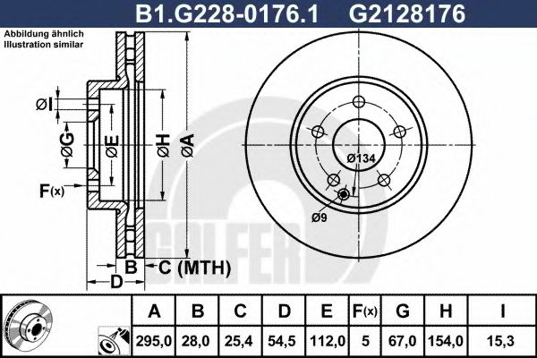 Тормозной диск galfer B1.G228-0176.1