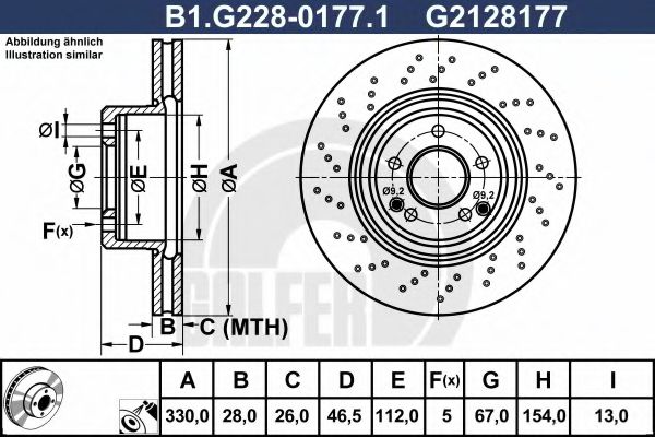 Тормозной диск galfer B1.G228-0177.1