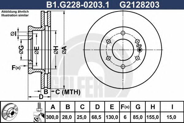 Тормозной диск galfer B1.G228-0203.1