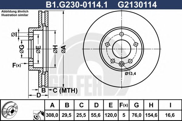 Тормозной диск galfer B1.G230-0114.1