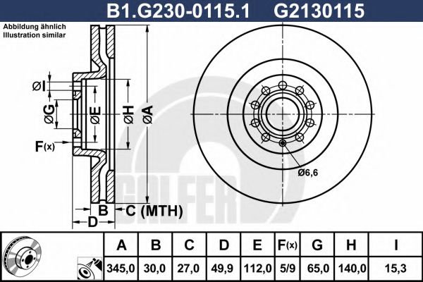 Тормозной диск galfer B1.G230-0115.1