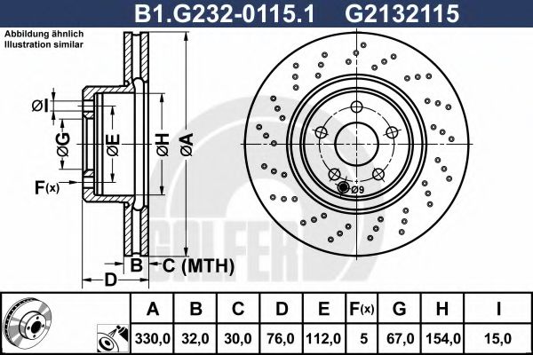 Тормозной диск galfer B1.G232-0115.1