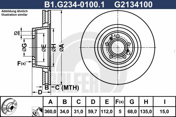 Тормозной диск galfer B1.G234-0100.1