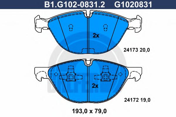 Тормозные колодки GALFER B1.G102-0831.2