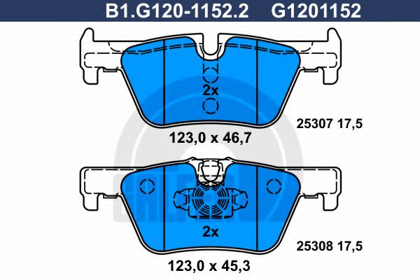 Тормозные колодки GALFER B1.G120-1152.2