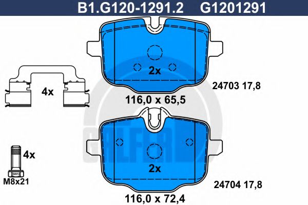 Тормозные колодки GALFER B1.G120-1291.2