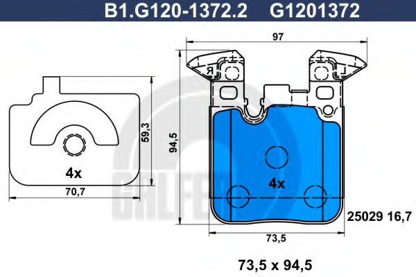 Тормозные колодки GALFER B1.G120-1372.2