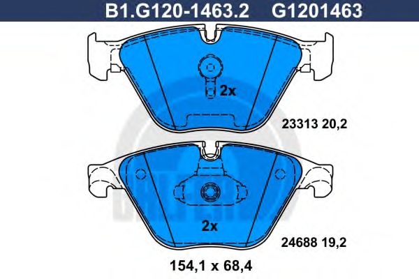 Тормозные колодки GALFER B1.G120-1463.2