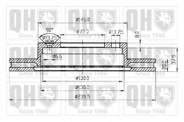 Тормозной диск FORD 1637968 Тормозной диск FORD 1637968