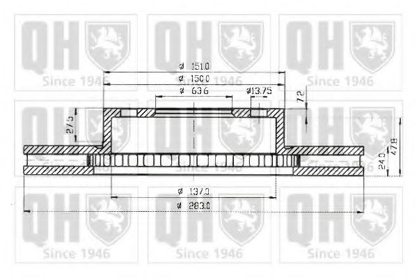 Тормозной диск FORD 5023482 Тормозной диск FORD 5023482