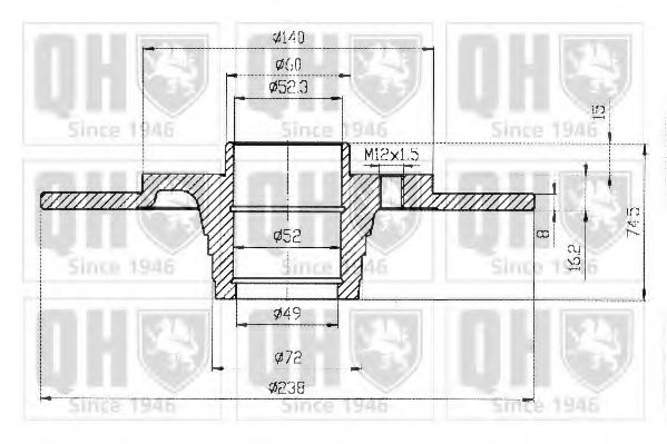 Тормозной диск QUINTON HAZELL BDC4738 Тормозной диск QUINTON HAZELL BDC4738